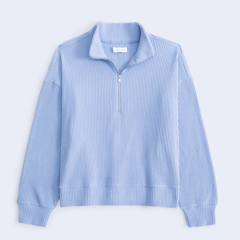 NWT Abercrombie & Fitch Lounge Brushed Rib Half-Zip | Size L/XL